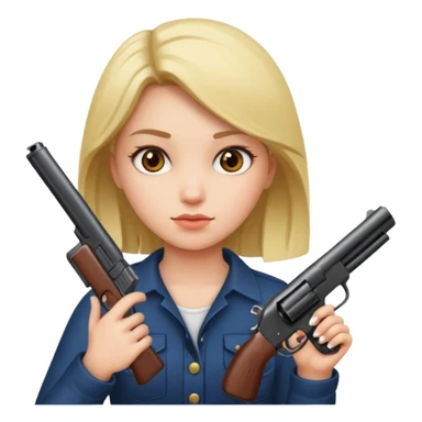 Girl with gun sticker