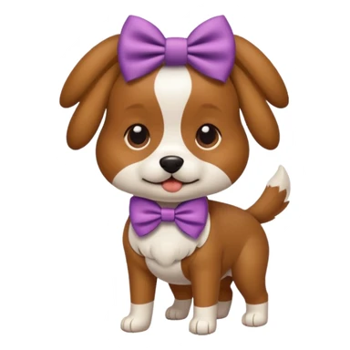 Dog wearing a bow  sticker