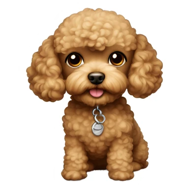 light brown male toy poodle with closed mouth sticker