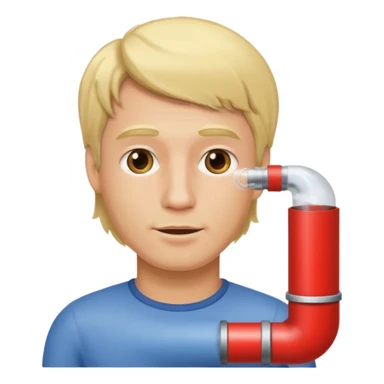 Hombre Rubio conectando un tubo sticker