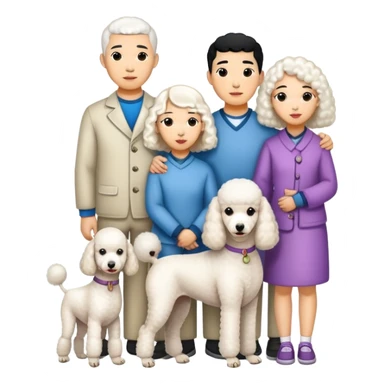Asian Four Family and a white standard poodle sticker