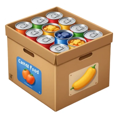 canned food in a box sticker