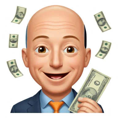 jeff bezos sniff money and laughing sticker