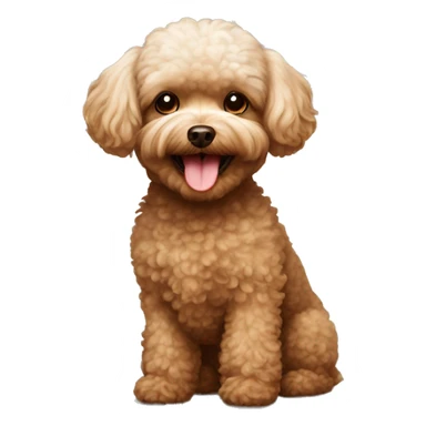Brown toy poodle and maltese dog smiling sticker