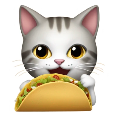 Cat eating tacos saying yes sticker