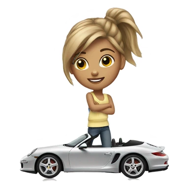 girl on a Porche sticker