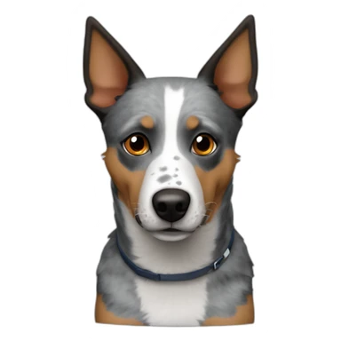 blue heeler mix dog with brown eyes and lopsided ears sticker