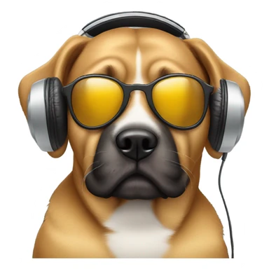 Dog with headphones and gunglasses sticker