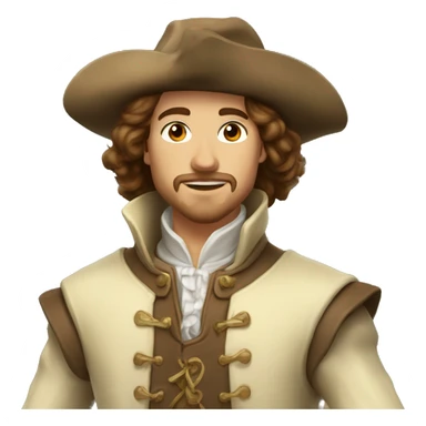 Musketeer beige jacket brown hair garden sticker