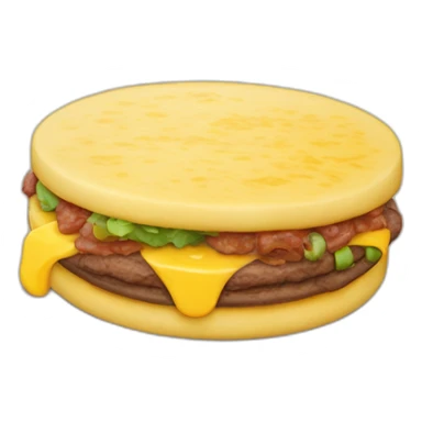 Arepa con carne mechada y queso amarillo sticker