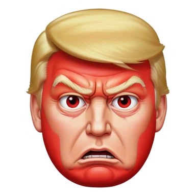 Donald Trump angry with red face sticker