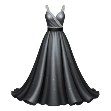 black glittery prom dress with silver sash  sticker