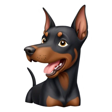 un doberman ladrando sticker