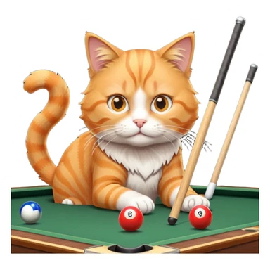 cat playing billiards sticker