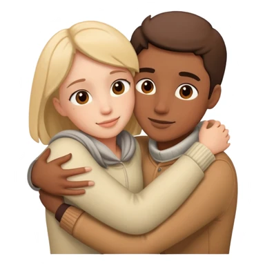 Two people embracing in a warm hug sticker