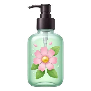 light green and pink floral skincare sticker