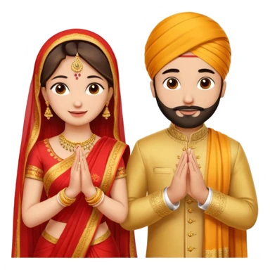Two hands in a engagement..One hand of groom and one hand of bride. Bride dress - red/yellow saree. groom- light orange punjabi (oonly hands will be visible in the image) sticker