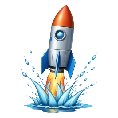 rocket that smokes and comes out of the water sticker