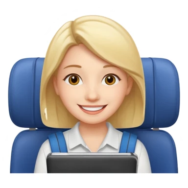 

:a happy confident student after IELTS, traveling abroad, airplane, university, freedom, smiling

Style: emoji, clean, simple, white background. sticker