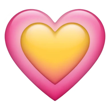 Yellow to pink ombré heart sticker