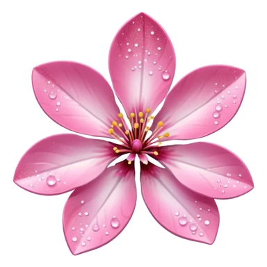 Stylized pink glitter cherry blossom flower (sakura) sticker