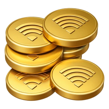 wifi coin stack sticker