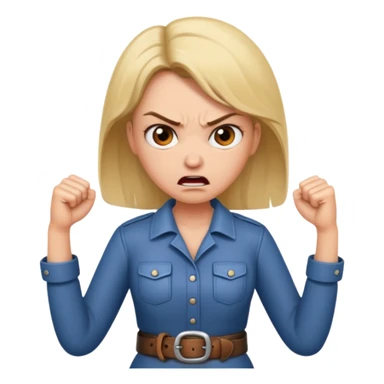 mom with a belt in her hands and an angry expression on her facd sticker