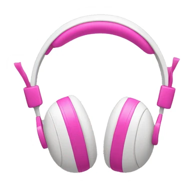 white headphones with pink bows on the sides sticker