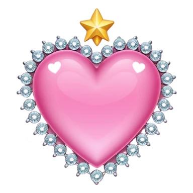 Corazón rosa con estrellitas y brillitos sticker
