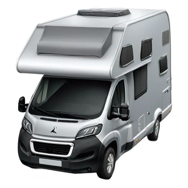 Peugeot Boxer als Camper in Silber mit zwei eingebauten Fenster an der Seite  sticker