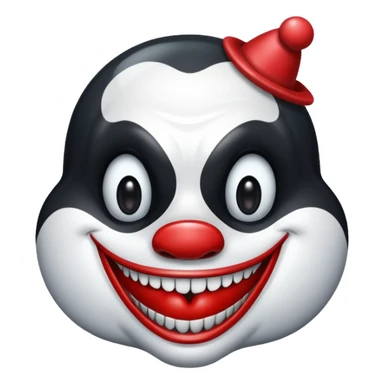 orca as an evil clown sticker