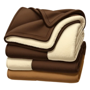 Folded fuzzy cream and dark brown blanket sticker