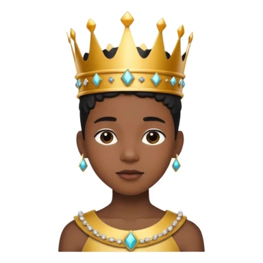 A stylish black teen wearing a hand-crafted crown for fun. sticker