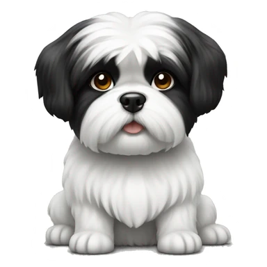 Shitzu dog female white and black sticker