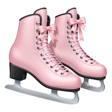 two pastel pink ice skates with bows sticker