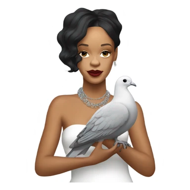 Rihanna holding a pigeon  sticker