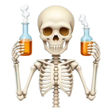 Skeleton doing drugs sticker