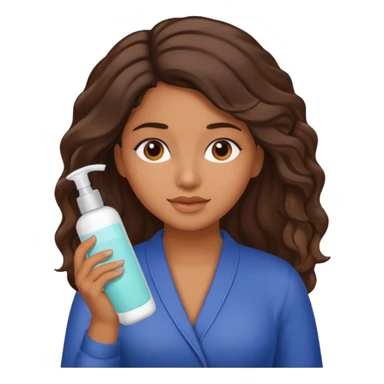 Latina girl applying conditioner to her hair sticker