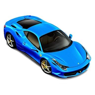 Blue Ferrari 458 with front mounted guns on the hood sticker