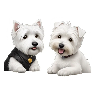 West Highland White Terrier playing cards with a Mini Bernadoodle sticker