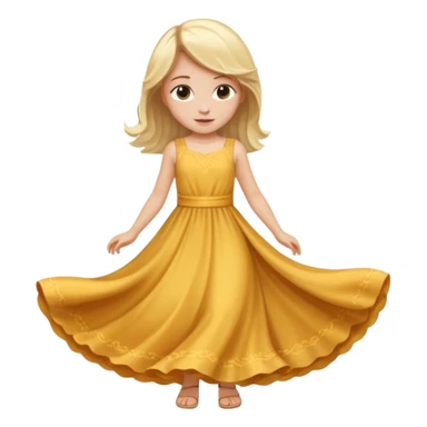 Girl curtsying with dress sticker