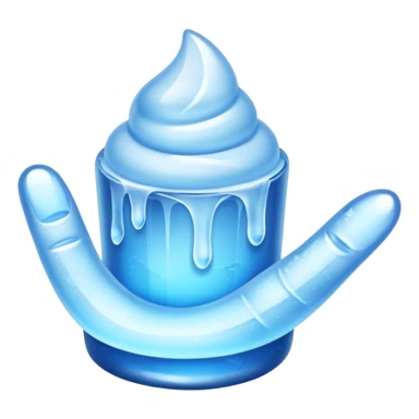 hat tip emoji (i.e. just a hat with a hand, tipping the hat), with a frozen hand sticker