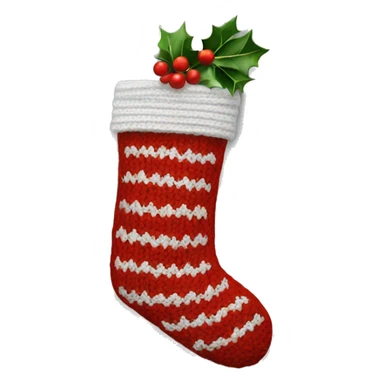white knit christmas stocking sticker