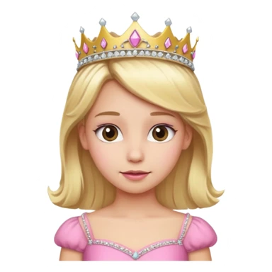 Garota loira usando um vestido rosa e uma tiara sticker