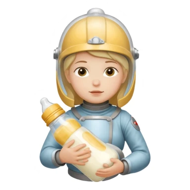 Un biberon avec du lait chaud et Jeanne d’arc qui flotte dedans  sticker