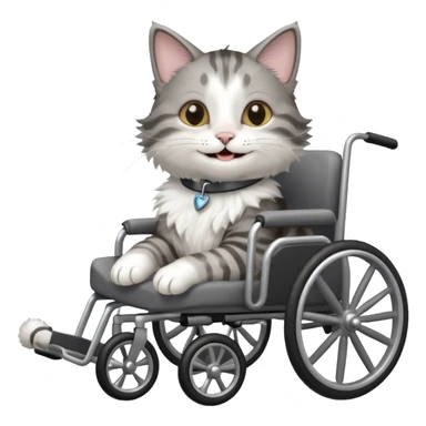 disabled cat in cat wheelchair sticker
