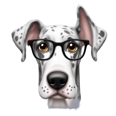 merle great dane with glasses sticker