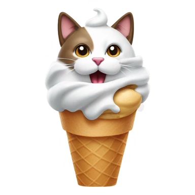 cat eating soft serve sticker
