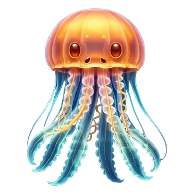 A scary crazy jellyfish sticker