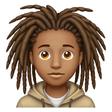 Creat an apple style emoji of a african american teen with hightop dreads sticker